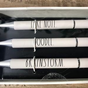 🆕Rae Dunn Pen Set Take Note, Doodle, Brainsorm